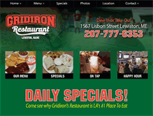 Tablet Screenshot of gridironrestaurant.com